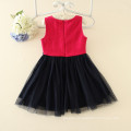 chinstmas new hot sale models kids baby clothing dark pink big flower appliqued woolen sleeveless apparel